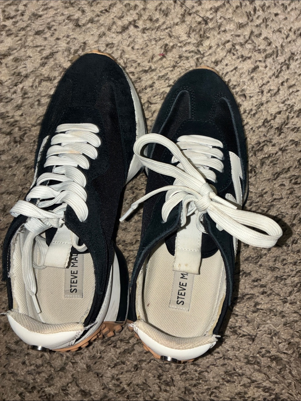 Steve Madden Black and White Women's Runner Sneakers